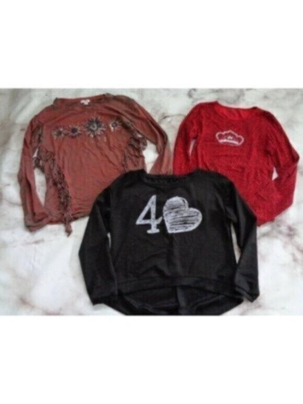 New & EUC Faded Glory, Xhilaration, 4 Heart, girls size 14/16 3-long sleeve tops